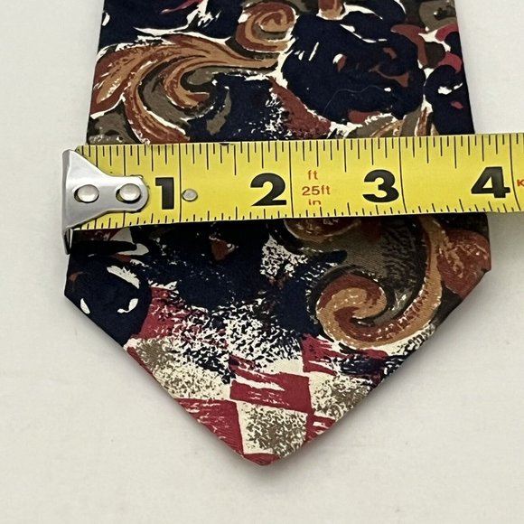 Vintage 1970s Cotton Tie Don Loper Beverly Hills Loud Print Checker Floral - Picture 10 of 10